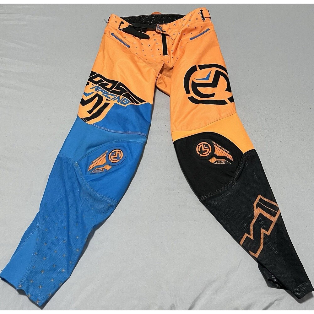 Moose Racing S18S M1 motocross pants orange, blue, and black Size 30